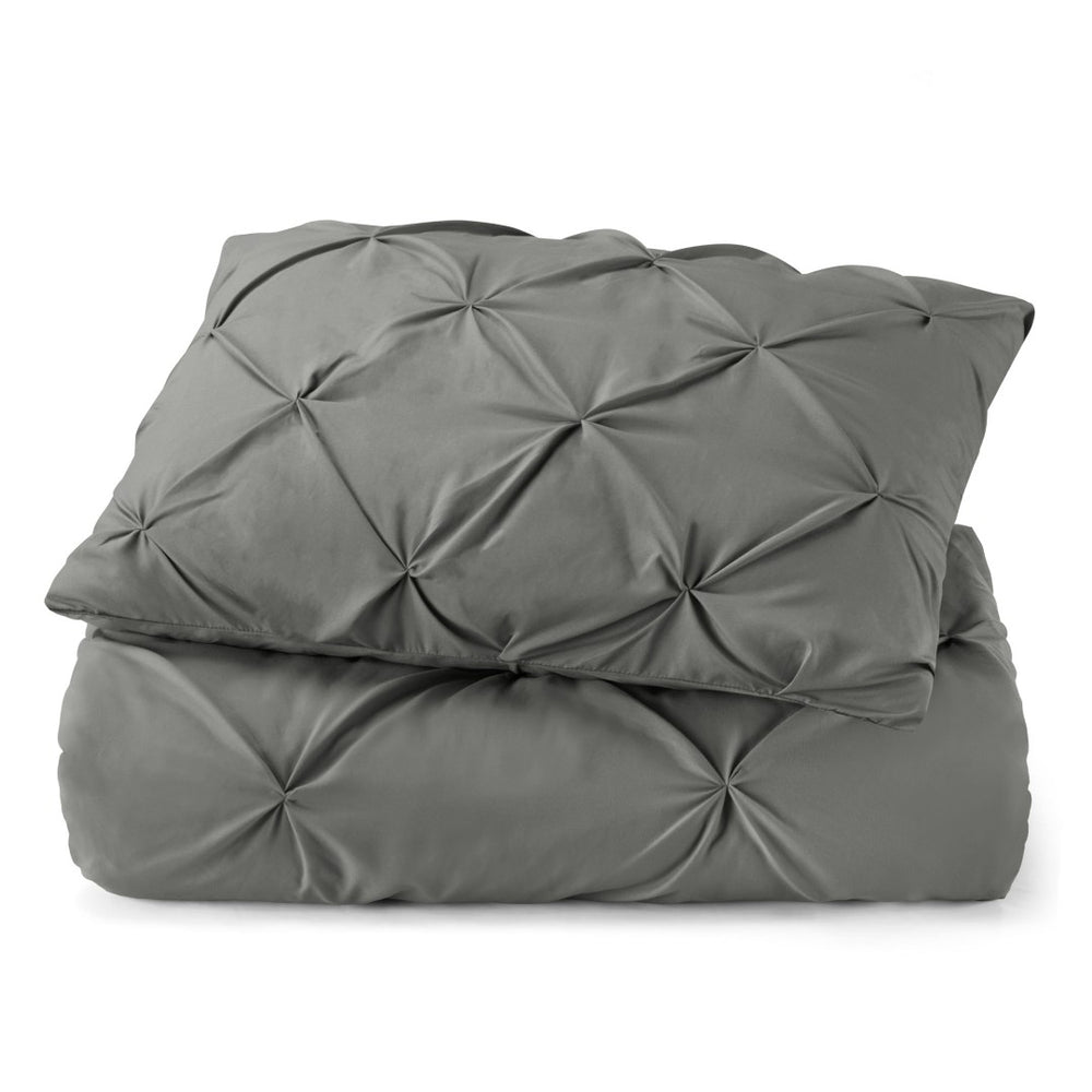 HomeRoots Gray King Microfiber Down Alternative Comforter - Hypoallergenic, All-Season, and Machine Washable Luxury 518186