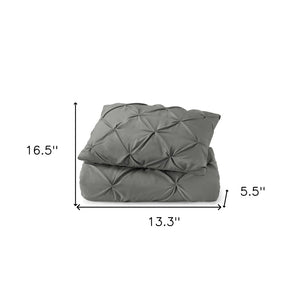 HomeRoots Gray King Microfiber Down Alternative Comforter - Hypoallergenic, All-Season, and Machine Washable Luxury 518186