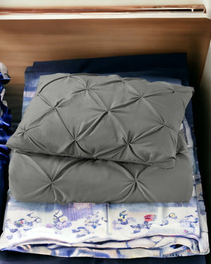 HomeRoots Gray King Microfiber Down Alternative Comforter - Hypoallergenic, All-Season, and Machine Washable Luxury 518186