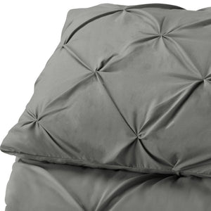 HomeRoots Gray King Microfiber Down Alternative Comforter - Hypoallergenic, All-Season, and Machine Washable Luxury 518186