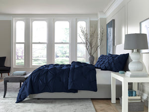 HomeRoots Navy King Hypoallergenic Microfiber Comforter - All-Season Plush Bedding for Cozy Sleep & Easy Care 518187