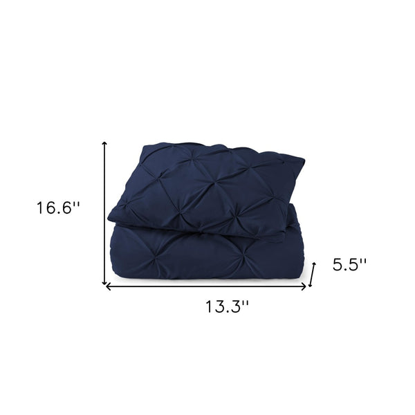 HomeRoots Navy King Hypoallergenic Microfiber Comforter - All-Season Plush Bedding for Cozy Sleep & Easy Care 518187