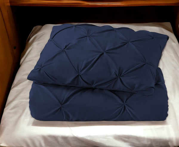 HomeRoots Navy King Hypoallergenic Microfiber Comforter - All-Season Plush Bedding for Cozy Sleep & Easy Care 518187