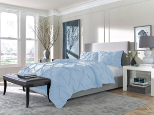 HomeRoots Blue King Microfiber Comforter – Hypoallergenic, All-Season, Washable, Soft & Cozy for Allergy-Free Sleep 518188