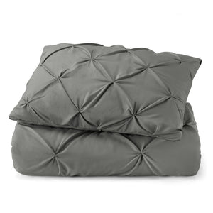 HomeRoots Gray Queen Microfiber Comforter - Hypoallergenic Down Alternative, All-Season Softness & Easy Care 518190