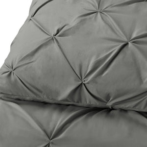 HomeRoots Gray Queen Microfiber Comforter - Hypoallergenic Down Alternative, All-Season Softness & Easy Care 518190