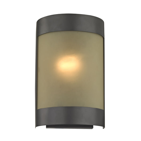 Thomas Lighting Zenith Frosted Glass Wall Sconce Dimmable Indoor Fixture for Hallway or Bedroom Black 7 W x 4 D x 10 H 5181WS/10