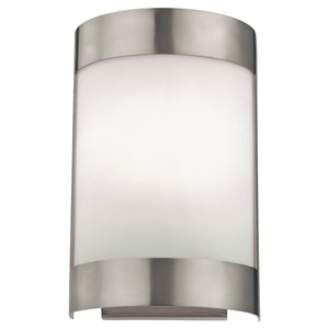 Thomas Lighting Zenith Frosted Glass Wall Sconce Dimmable Indoor Fixture for Hallway or Bedroom Nickel 7 W x 4 D x 10 H 5181WS/20