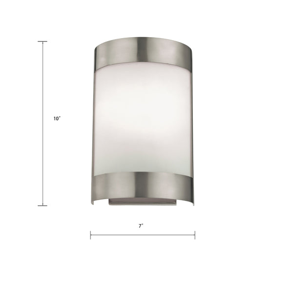 Thomas Lighting Zenith Frosted Glass Wall Sconce Dimmable Indoor Fixture for Hallway or Bedroom Nickel 7 W x 4 D x 10 H 5181WS/20