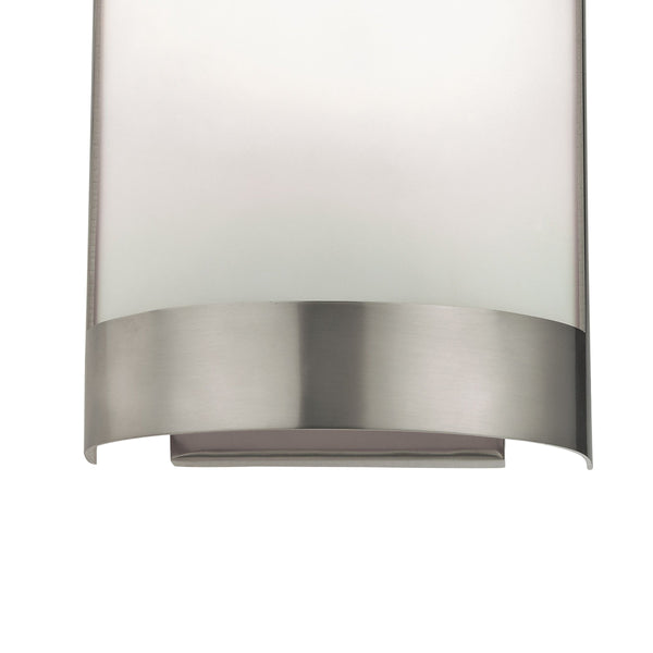 Thomas Lighting Zenith Frosted Glass Wall Sconce Dimmable Indoor Fixture for Hallway or Bedroom Nickel 7 W x 4 D x 10 H 5181WS/20