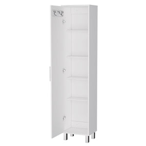 Homeroots 16" Silver And White Accent Cabinet With Five Shelves  Mdf 518206
