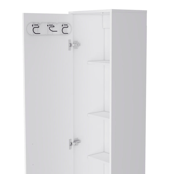 Homeroots 16" Silver And White Accent Cabinet With Five Shelves  Mdf 518206