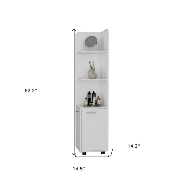 Homeroots 15" Black And White Accent Cabinet With Four Shelves  Mdf 518207