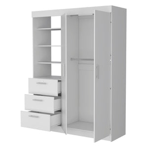 HomeRoots 59" Elegant White Accent Cabinet with Soft Close Features, Ample Storage, and Stylish Design 518214