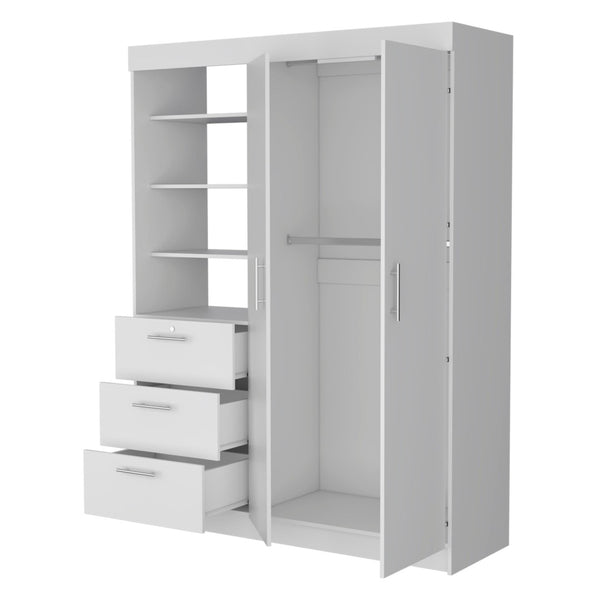HomeRoots 59" Elegant White Accent Cabinet with Soft Close Features, Ample Storage, and Stylish Design 518214