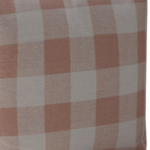 Homeroots 17" Pink And White Cotton Gingham Pouf Ottoman   518221