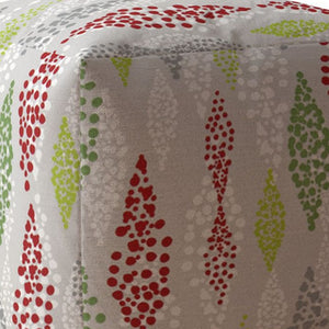 Homeroots 17" Ivory Cotton Polka Dots Pouf Ottoman   518223