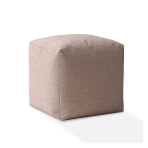 Homeroots 17" Pink Cotton Pouf Ottoman   518229