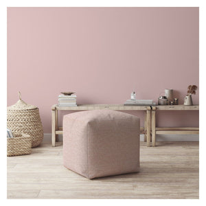 Homeroots 17" Pink Cotton Pouf Ottoman   518229