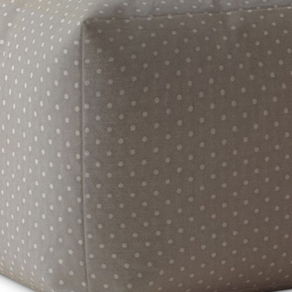 Homeroots 17" Gray Cotton Polka Dots Pouf Ottoman   518269