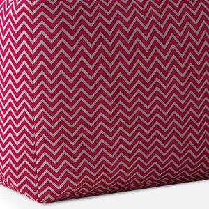 Homeroots 17" Pink Cotton Chevron Pouf Ottoman Hot Pink,White  518271