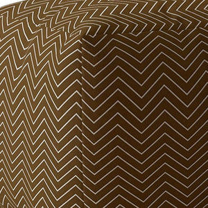 Homeroots 17" Brown Cotton Chevron Pouf Ottoman   518273