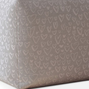 Homeroots 17" Gray Cotton Floral Pouf Ottoman Light Grey  518283