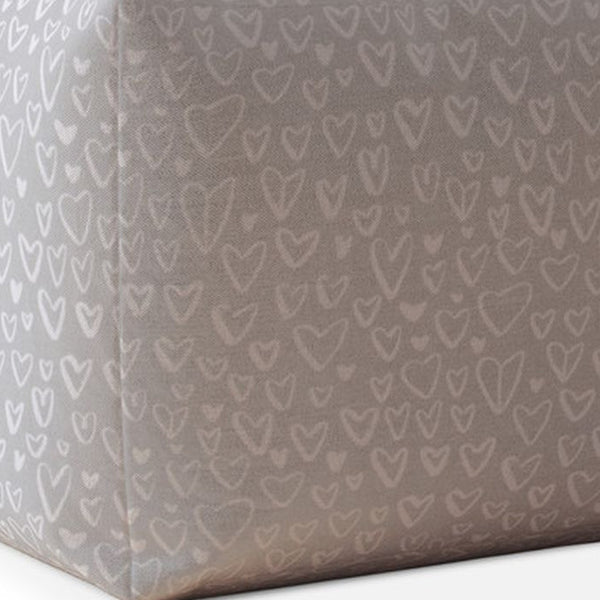 Homeroots 17" Gray Cotton Floral Pouf Ottoman Light Grey  518283