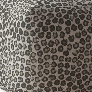 Homeroots 17" Beige Cotton Floral Pouf Ottoman   518287