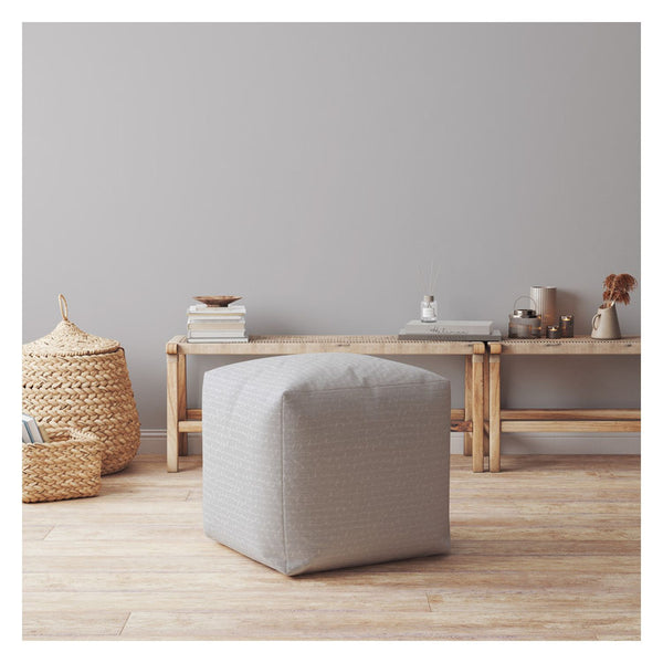 Homeroots 17" Gray Cotton Pouf Ottoman   518293