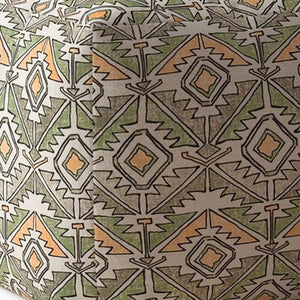 Homeroots 17" Orange Cotton Damask Pouf Ottoman   518297