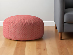 Homeroots 24" Coral Polyester Round Pouf Ottoman Coral  518304