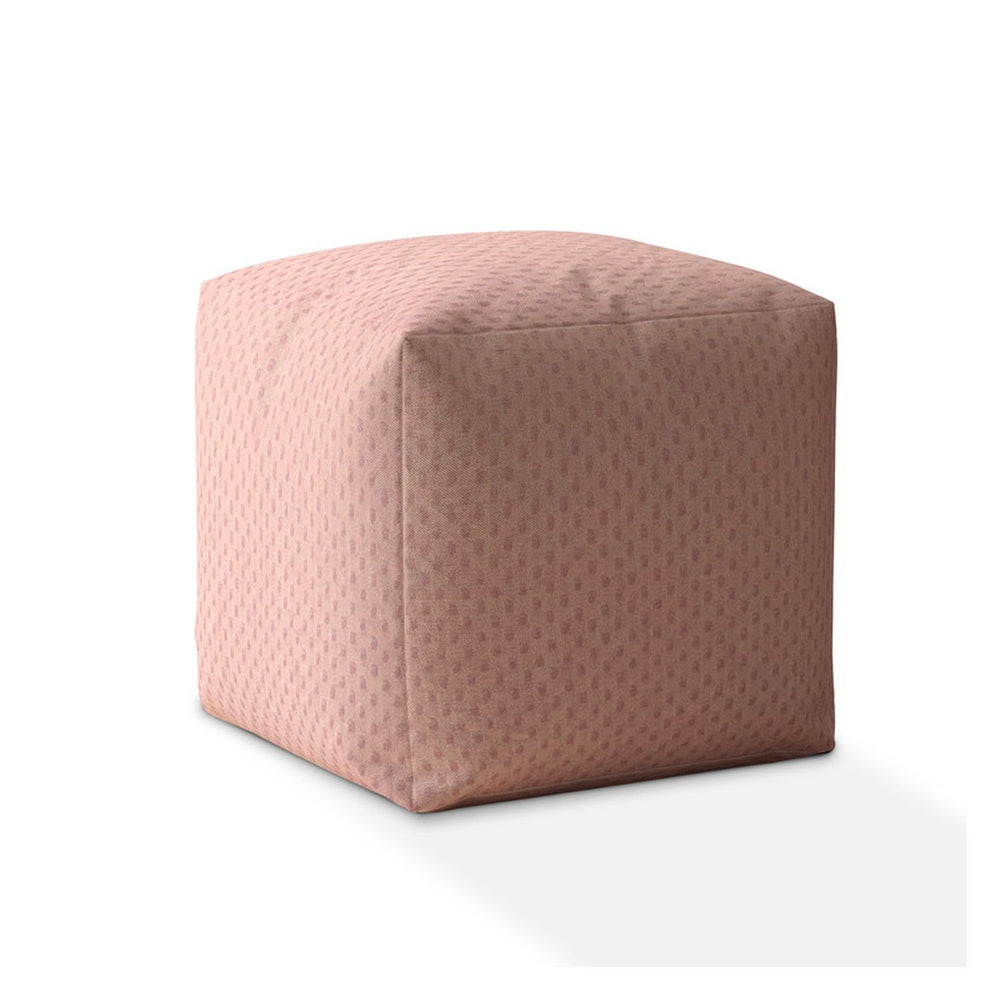 Homeroots 17" Pink Polyester Pouf Ottoman   518307