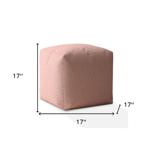 Homeroots 17" Pink Polyester Pouf Ottoman   518307