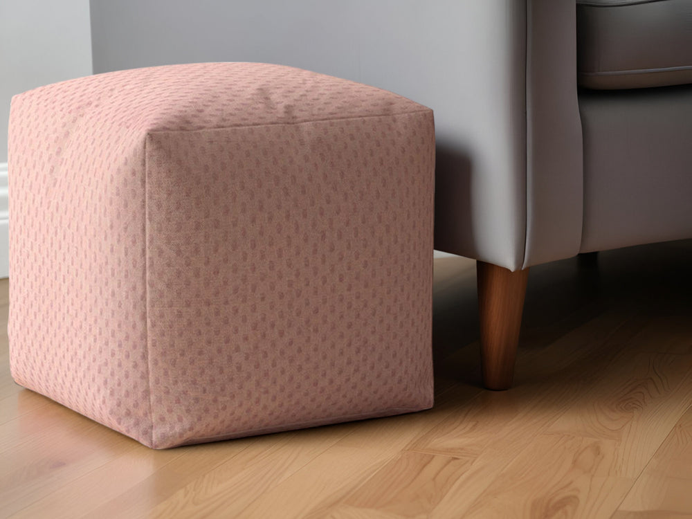 Homeroots 17" Pink Polyester Pouf Ottoman   518307
