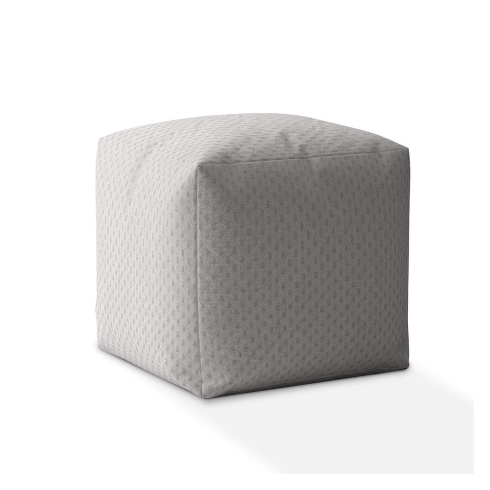 Homeroots 17" Gray Polyester Pouf Ottoman Grey  518309