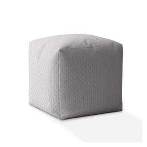 Homeroots 17" Gray Polyester Pouf Ottoman Grey  518309
