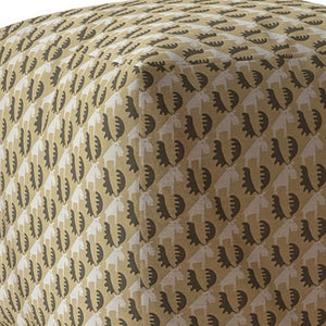 Homeroots 17" Beige Cotton Animal Print Pouf Ottoman   518315