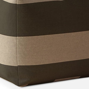Homeroots 17" Green Cotton Striped Pouf Ottoman   518335