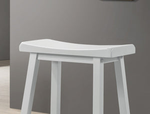 English Elm Set of 2 Alfonso Backless Counter Stools Ergonomic Seat Solid Wood Flared Legs B2749P413319