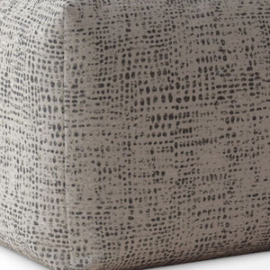 Homeroots 17" Beige Canvas Abstract Pouf Ottoman   518359