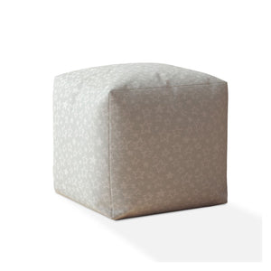 Homeroots 17" Gray Cotton Stars Pouf Ottoman   518365