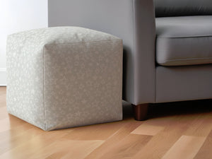 Homeroots 17" Gray Cotton Stars Pouf Ottoman   518365