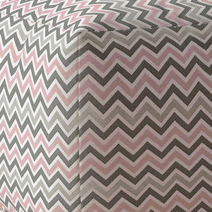 Homeroots 17" Gray Twill Chevron Pouf Ottoman   518383