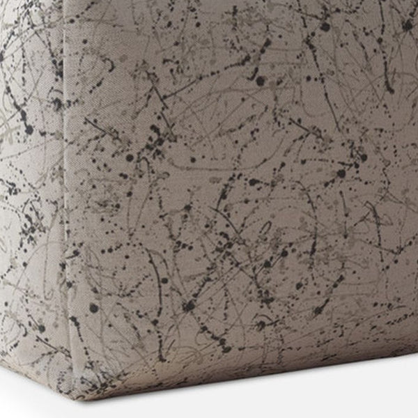 Homeroots 17" Beige Cotton Abstract Pouf Cover   518397