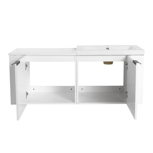English Elm 48 Modern Bathroom Vanity Sink Combo with Soft-Close Doors, Engineered Wood, Spacious Storage, Easy Assembly Ameican White Oak W1972S00012