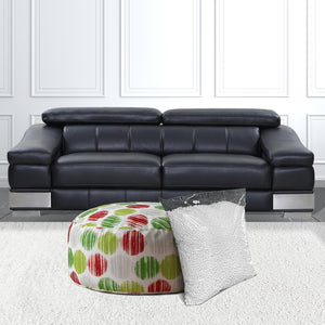 Homeroots 24" Red And White Cotton Round Polka Dots Pouf Cover Green,Red,White  518408