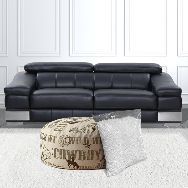 Homeroots 24" Brown Cotton Round Cowboy Pouf Cover   518436