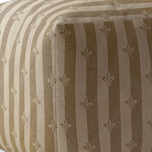 Homeroots 17" Taupe Cotton Floral Pouf Cover   518451