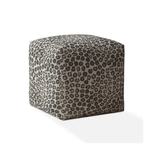 Homeroots 17" Beige Cotton Abstract Pouf Cover   518457